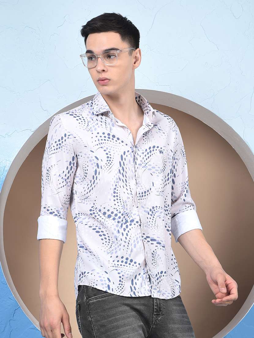 blue polyester casual shirt