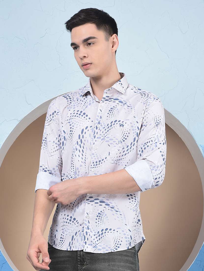 blue polyester casual shirt - 21984622 -  Standard Image - 3