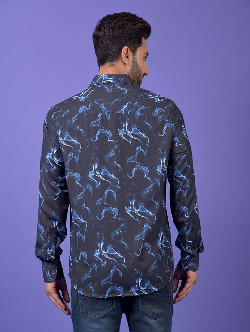 navy blue polyester casual shirt - 21984623 -  Standard Image - 3