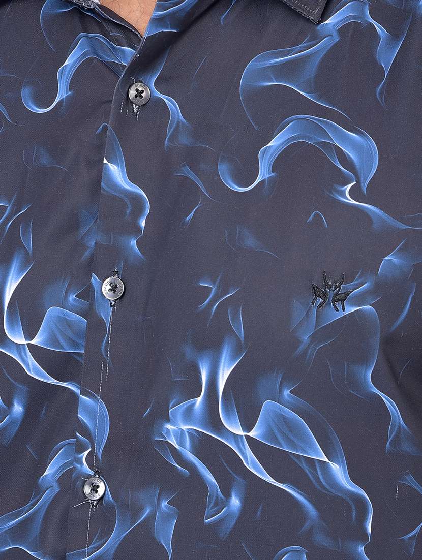 navy blue polyester casual shirt - 21984623 -  Standard Image - 5