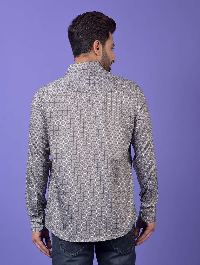 grey cotton blend casual shirt - 21984632 -  Standard Image - 3