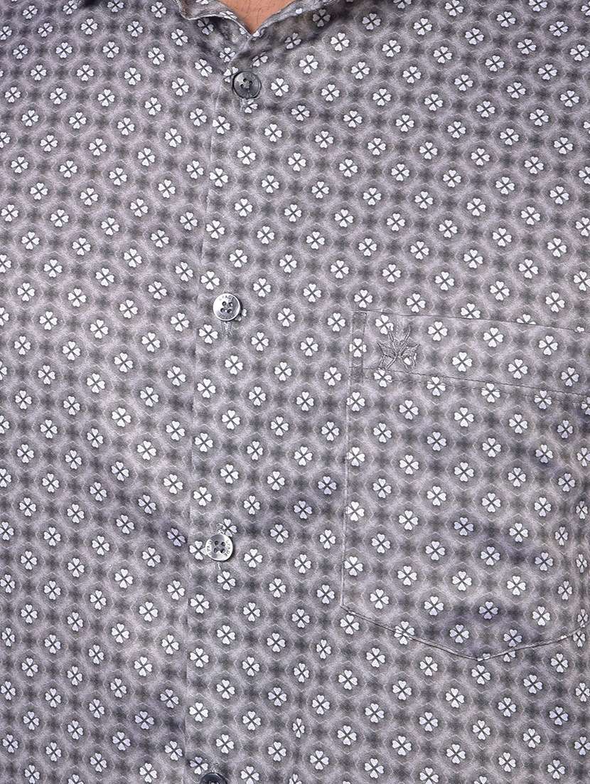 grey cotton blend casual shirt - 21984632 -  Standard Image - 5