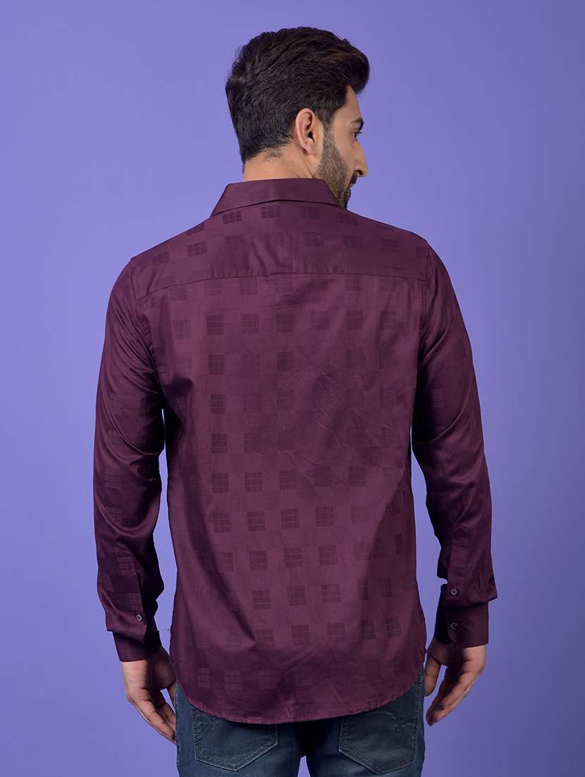 purple cotton casual shirt - 21984653 -  Standard Image - 3