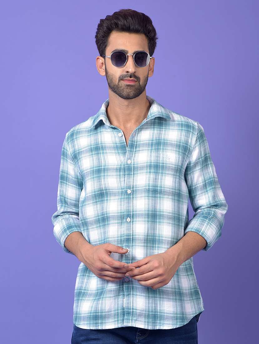 blue cotton casual shirt