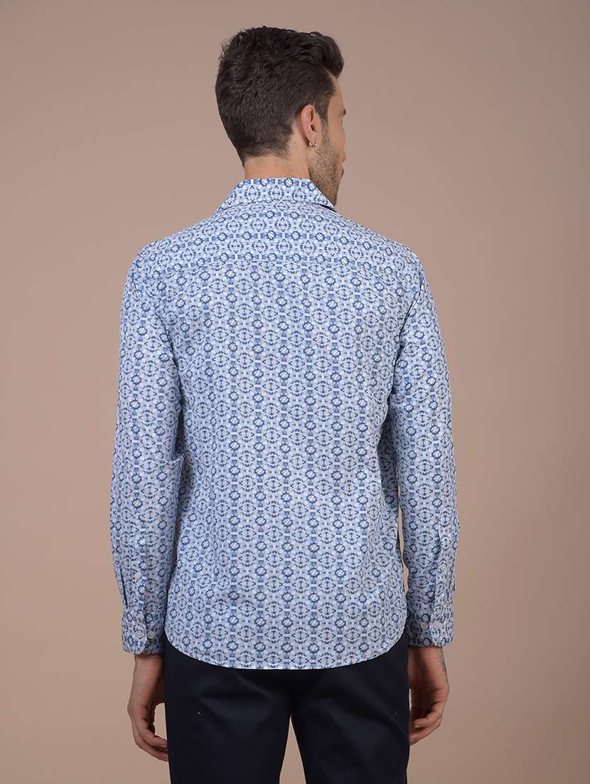men printed long sleeve slim fit casual shirt - 21984680 -  Standard Image - 3