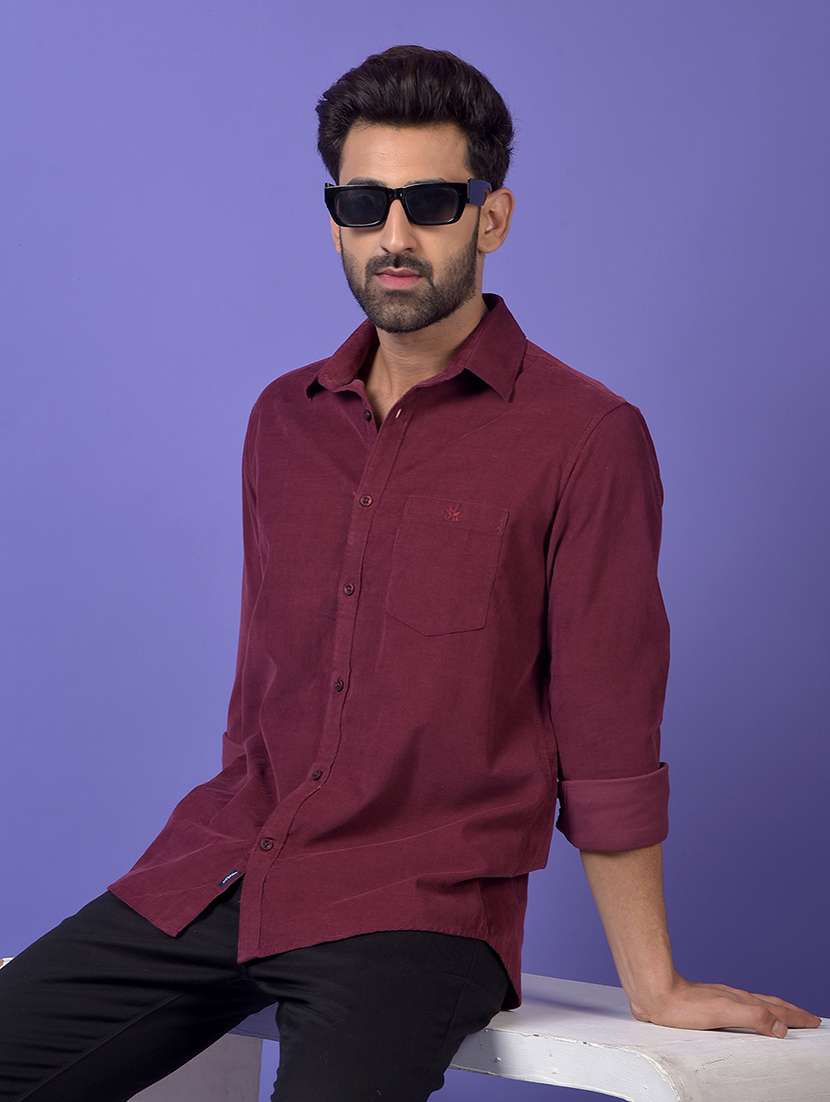 men solid long sleeve slim fit casual shirt - 21984694 - Zoom Image - 0