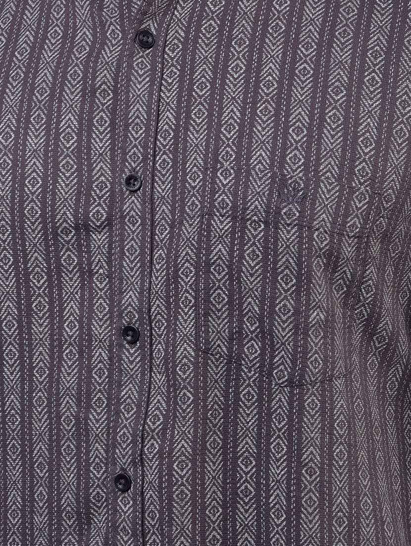 men self design long sleeve slim fit casual shirt - 21984724 - Standard Image - 5