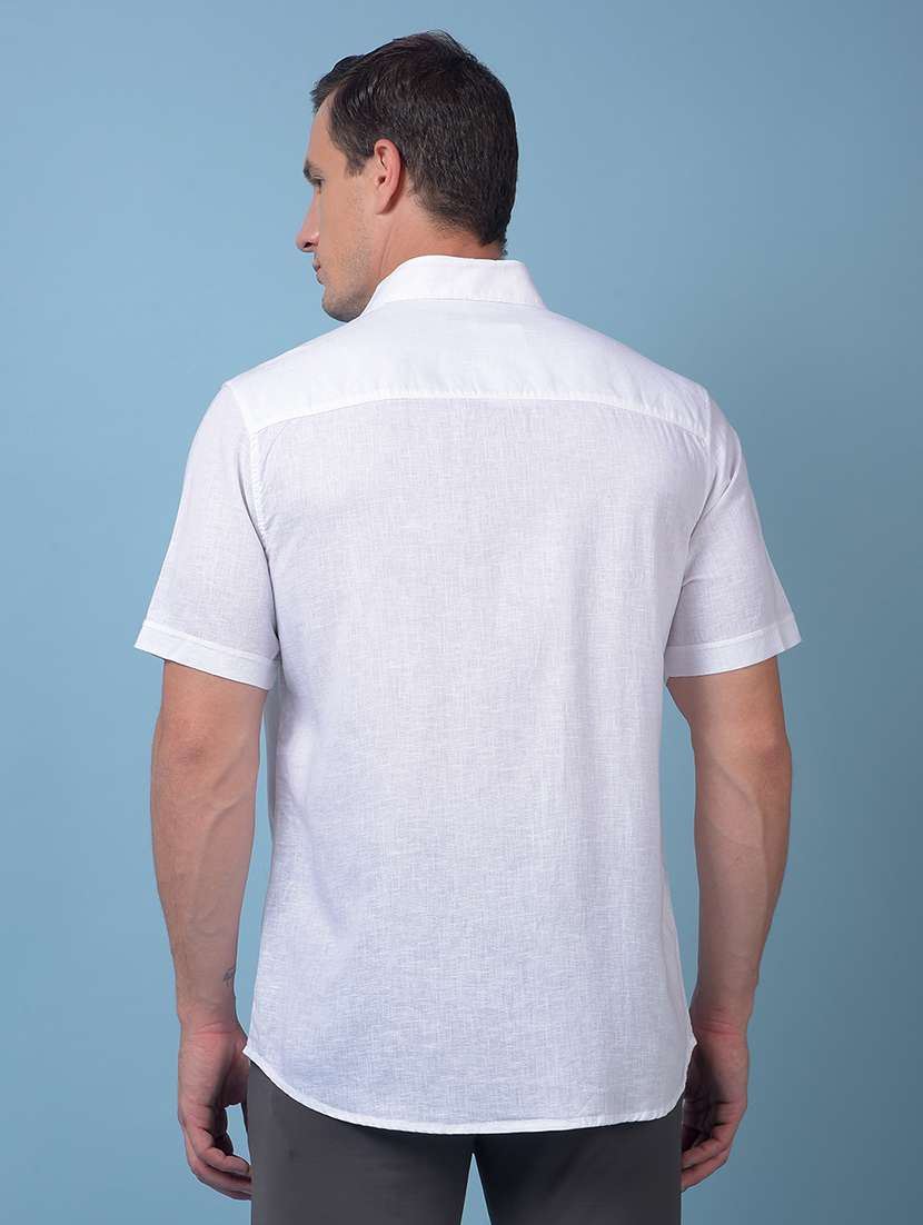 men solid short sleeve slim fit casual shirt - 21984807 - Standard Image - 3