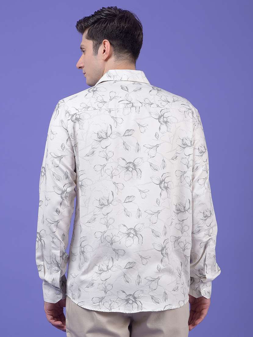 men floral printed long sleeve slim fit casual shirt - 21984819 -  Standard Image - 3