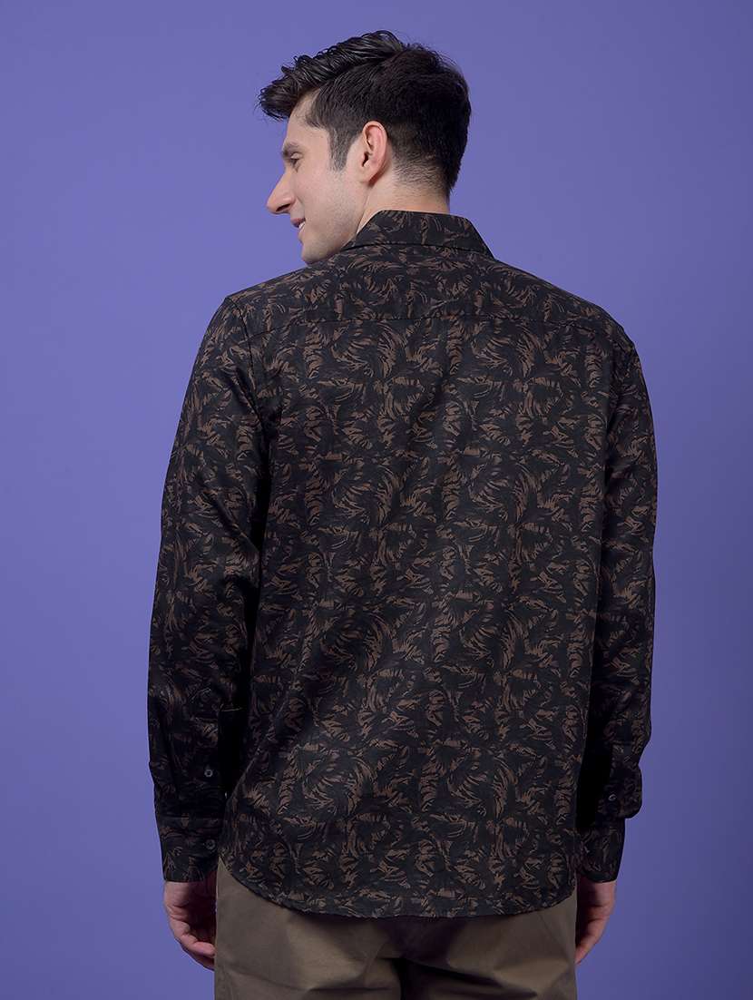 men printed long sleeve slim fit casual shirt - 21984821 - Standard Image - 3