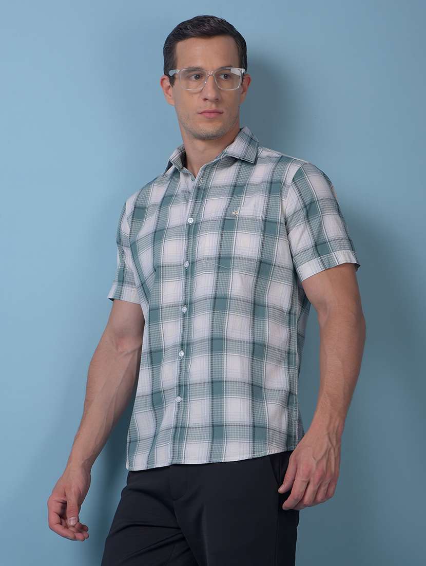 green cotton casual shirt