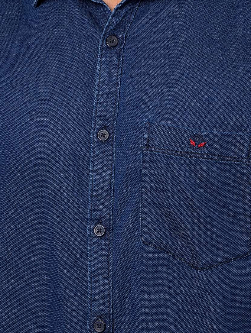 blue cotton casual shirt - 21984833 - Standard Image - 5