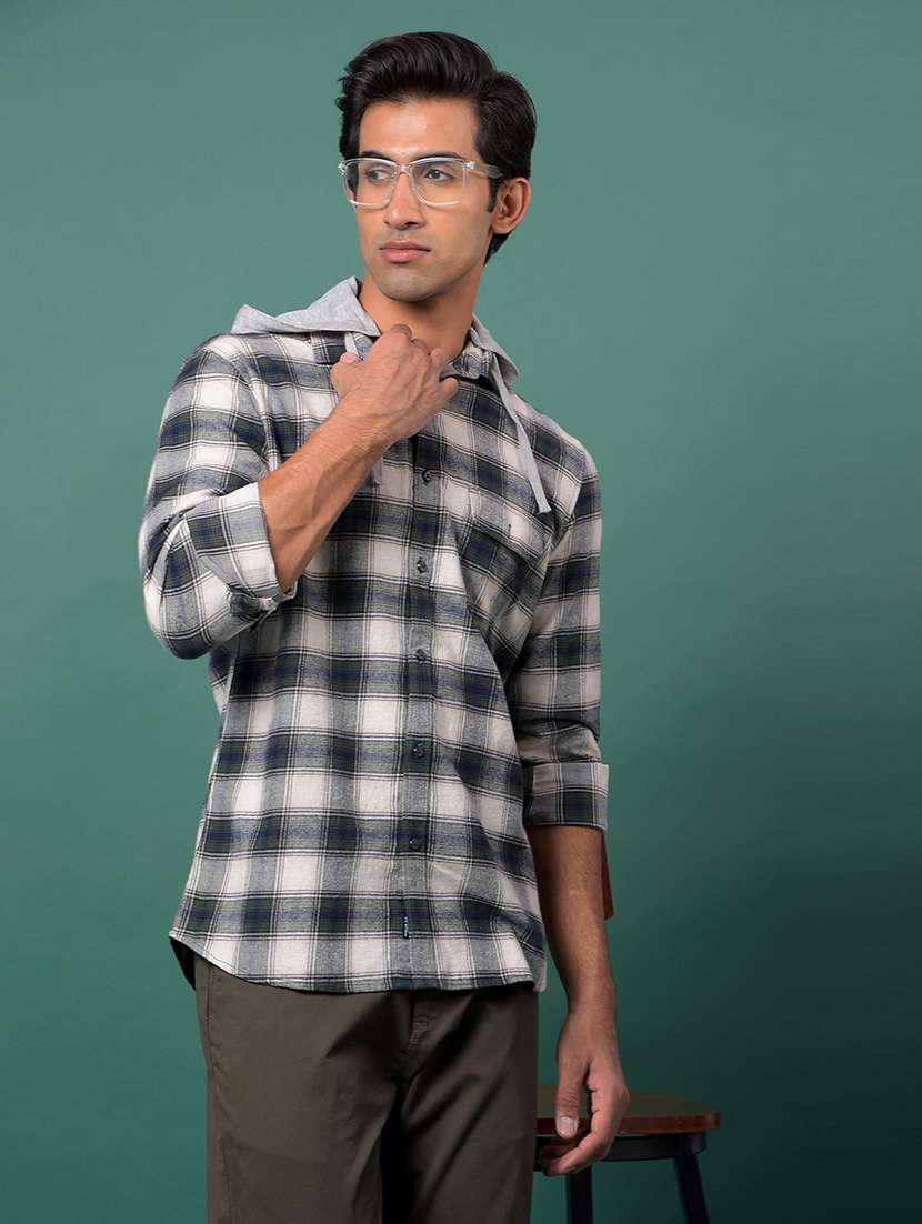 green cotton casual shirt