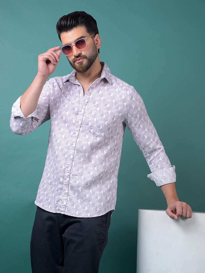 purple cotton casual shirt