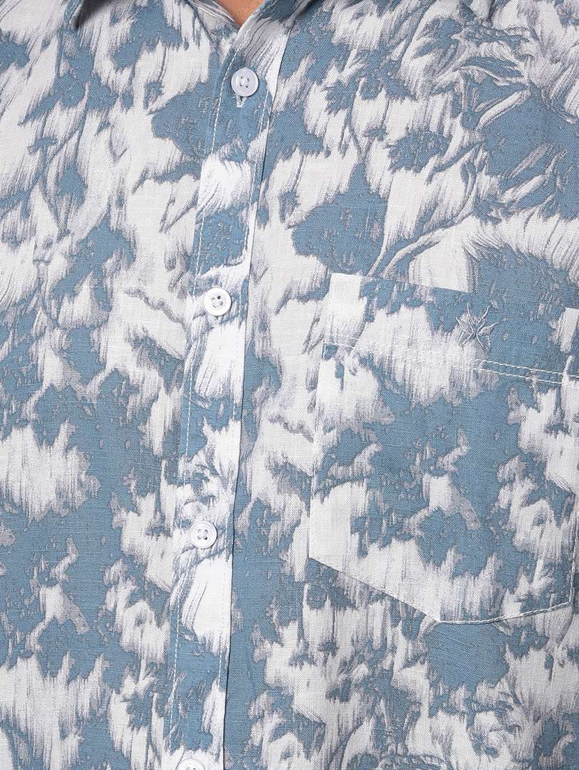 blue cotton blend casual shirt - 21984865 - Standard Image - 5