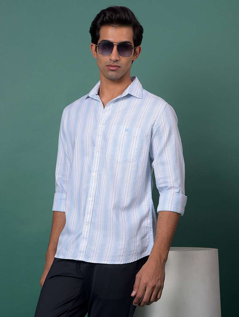 blue cotton casual shirt