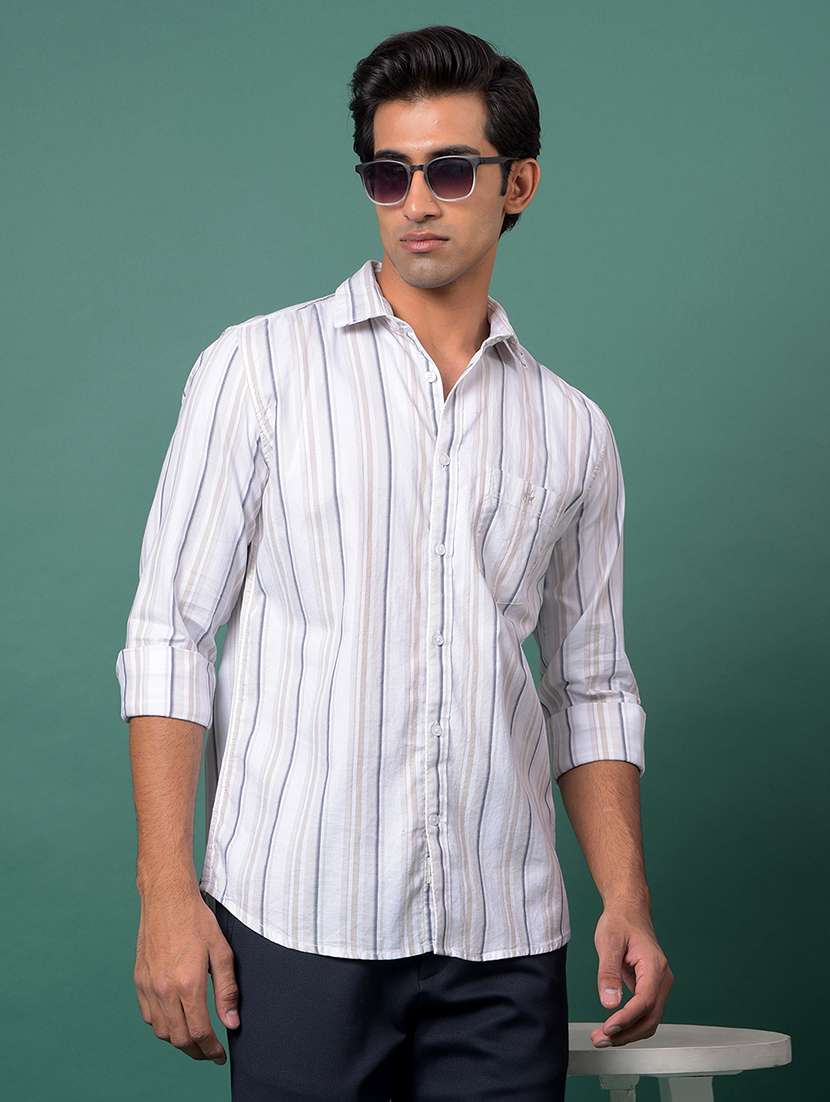 beige cotton casual shirt