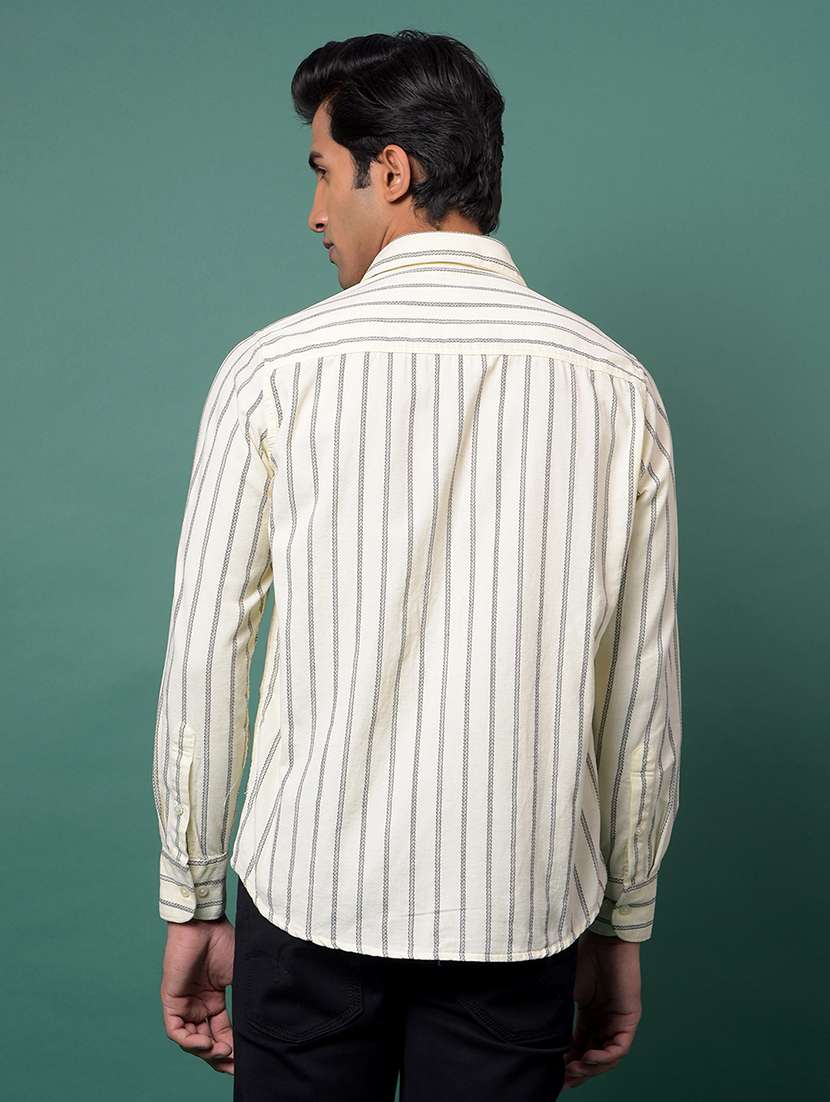 off white cotton casual shirt - 21984882 -  Standard Image - 3