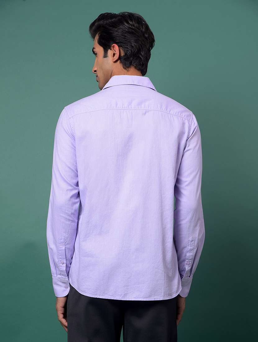 men solid long sleeve slim fit casual shirt - 21984886 -  Standard Image - 3