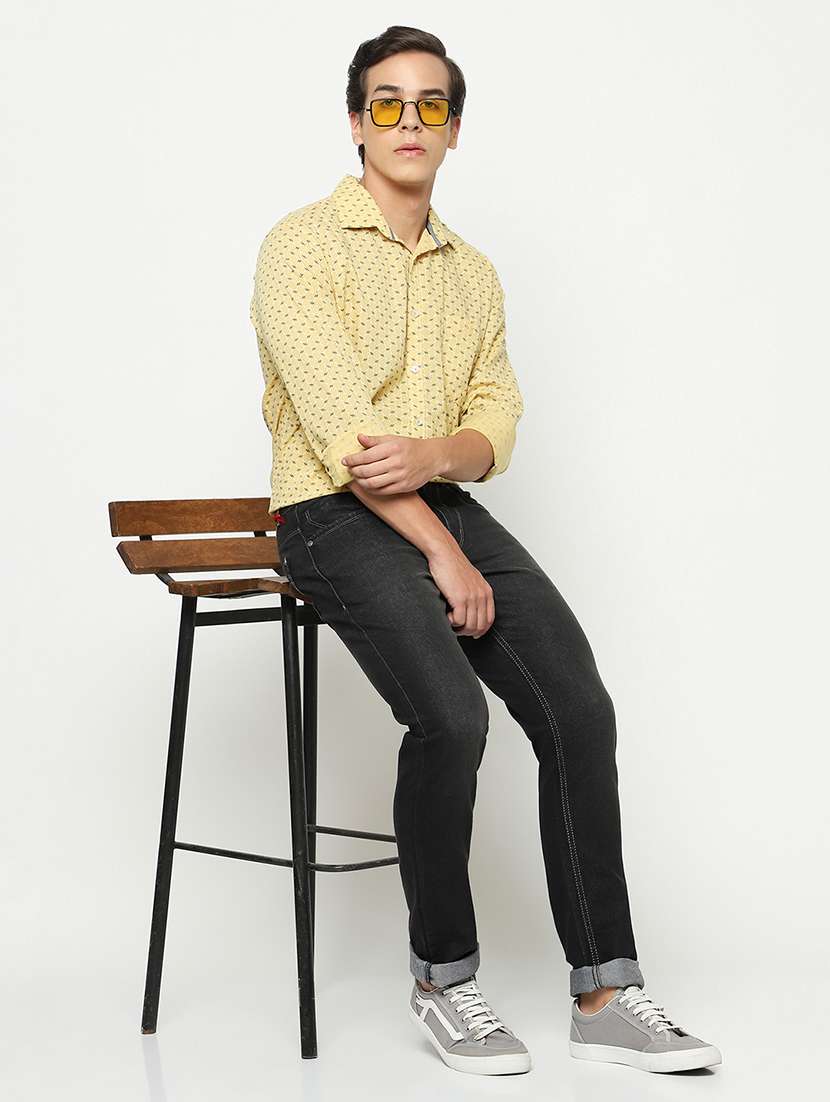 men printed long sleeve slim fit casual shirt - 21984888 -  Standard Image - 5