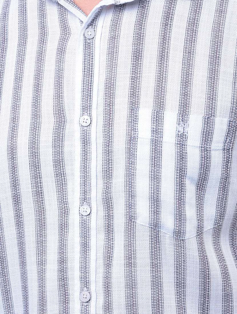 men striped short sleeve slim fit casual shirt - 21984927 -  Standard Image - 5