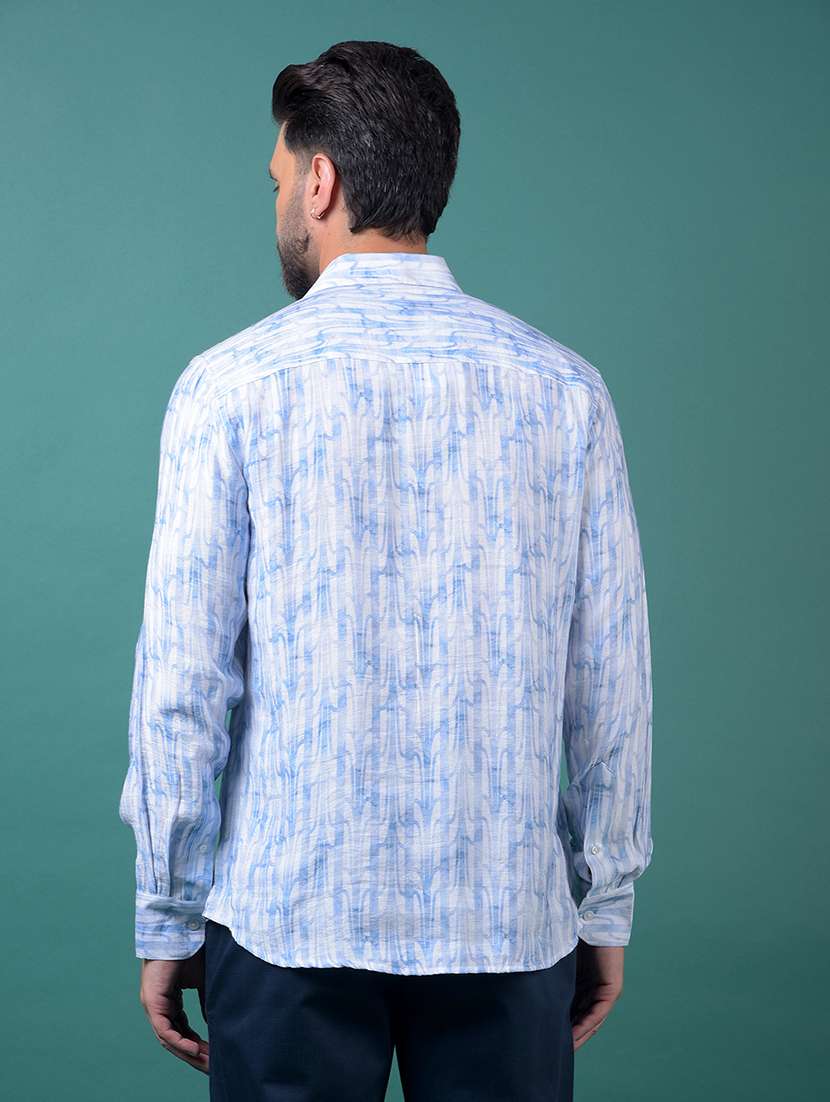 men printed long sleeve slim fit casual shirt - 21984938 - Standard Image - 3