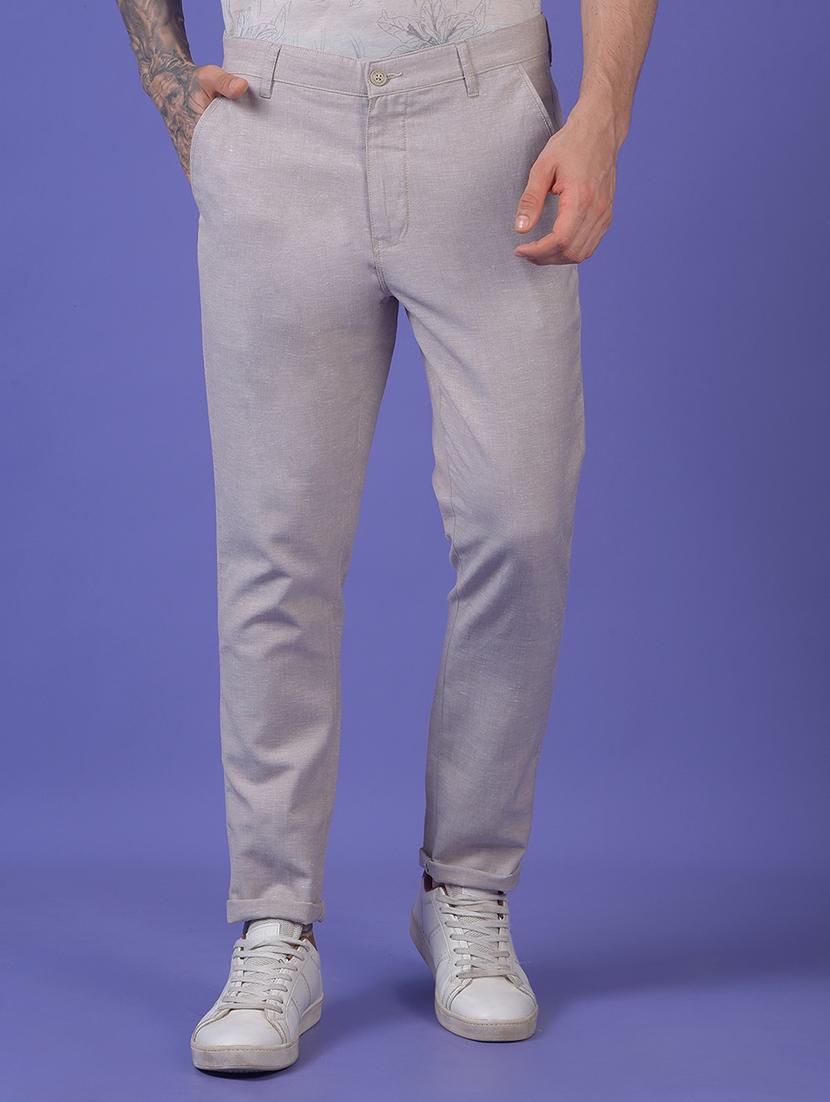 men solid mid rise slim fit chinos 