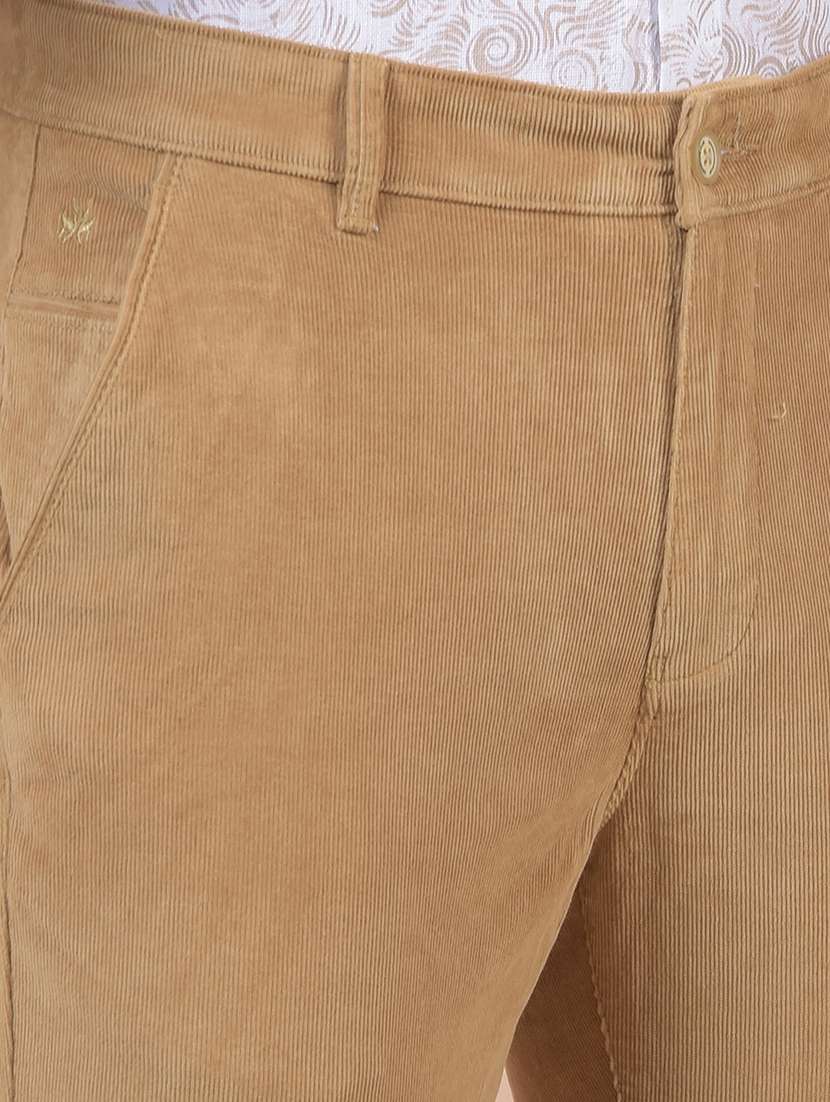men solid mid rise straight fit corduroy trouser - 21985004 - Standard Image - 5