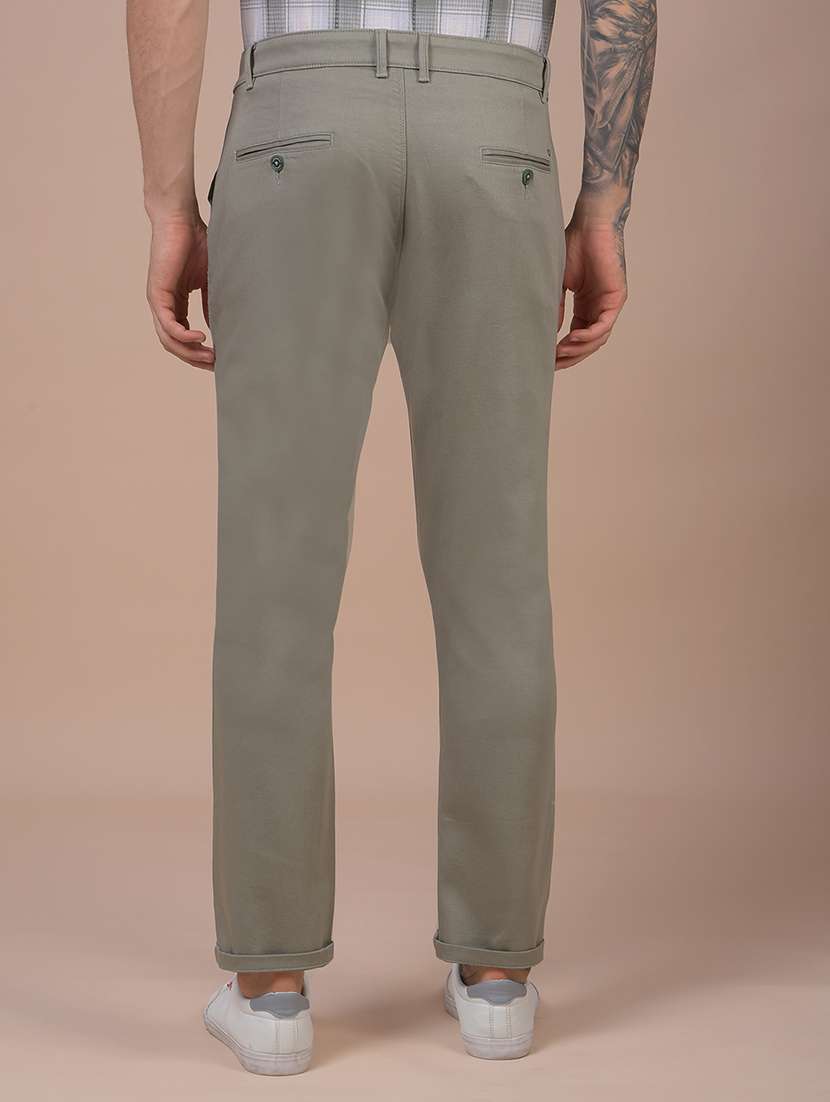 men solid mid rise slim fit chinos  - 21985020 -  Standard Image - 3