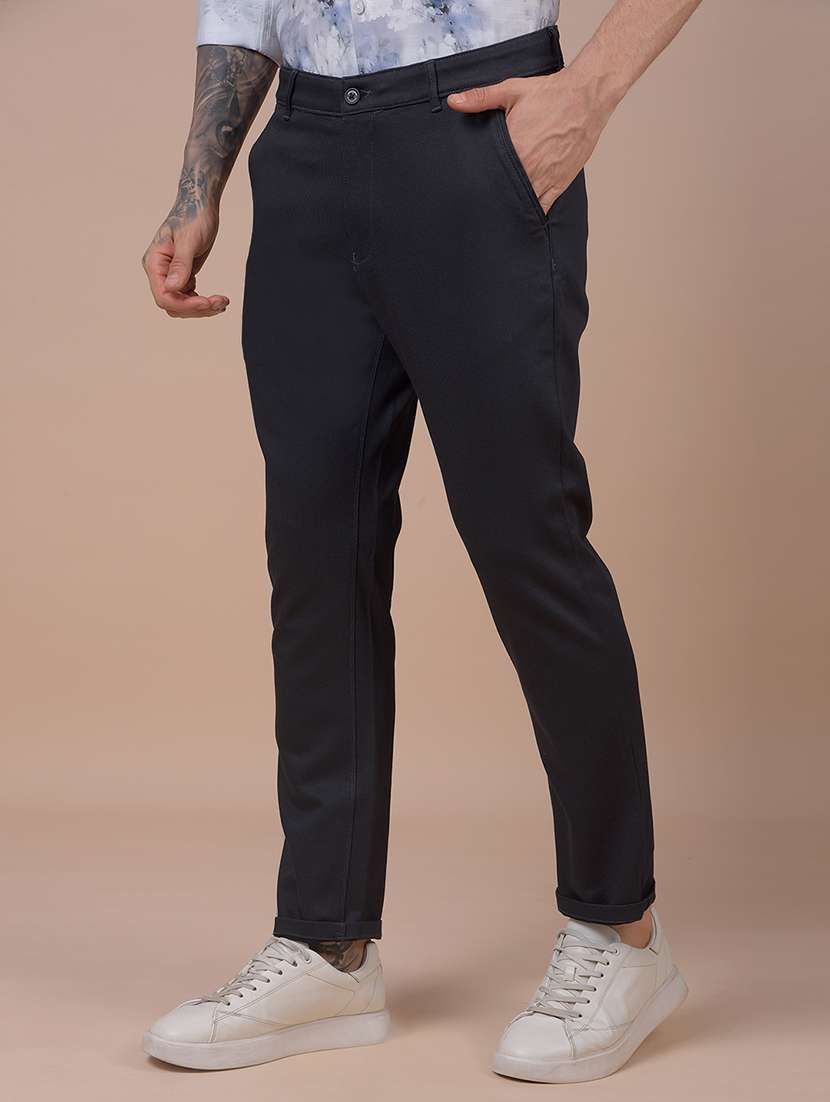 men solid mid rise slim fit chinos  - 21985021 -  Standard Image - 3