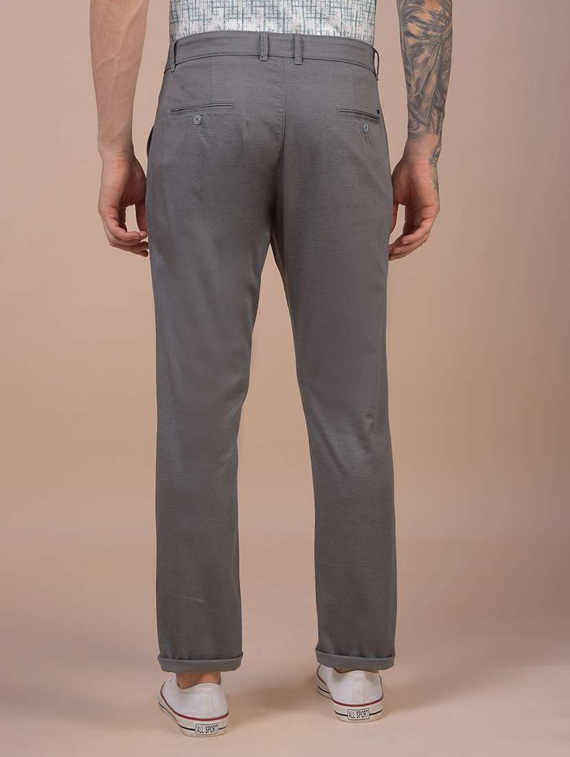 men solid mid rise straight fit chinos - 21985025 - Standard Image - 3