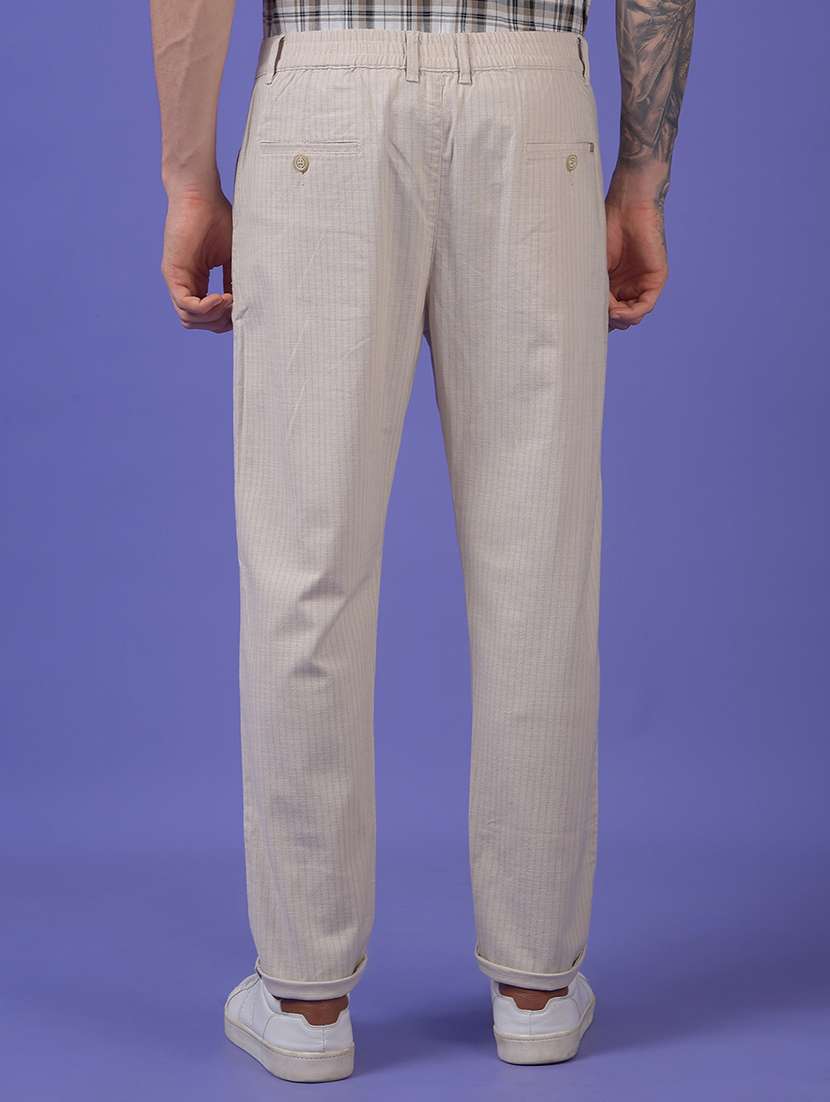 men solid mid rise straight fit chinos  - 21985026 -  Standard Image - 3