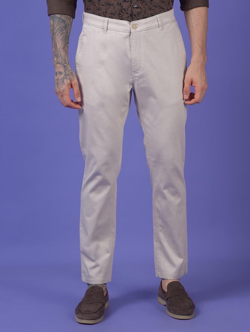 men solid mid rise slim fit chinos 