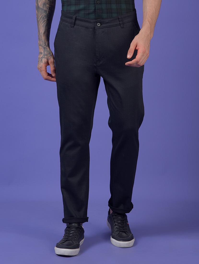 men solid mid rise slim fit chinos 