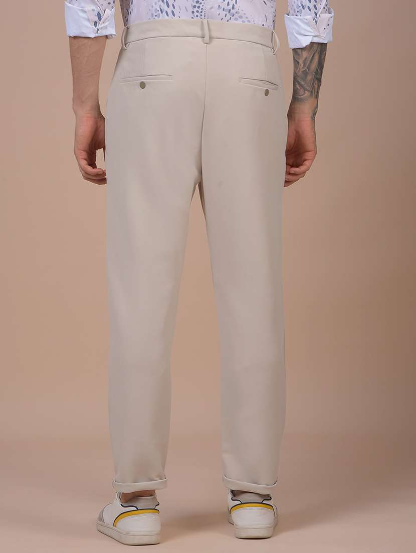 men solid mid rise slim fit chinos - 21985032 - Standard Image - 3