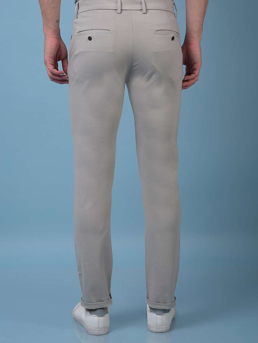 men solid mid rise slim fit chinos - 21985033 - Standard Image - 3