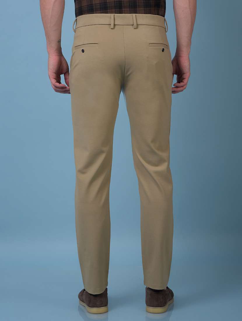 men solid mid rise slim fit chinos  - 21985034 -  Standard Image - 3