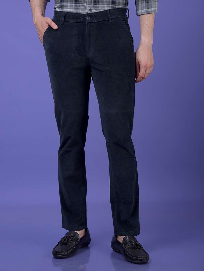 men solid mid rise slim fit chinos 