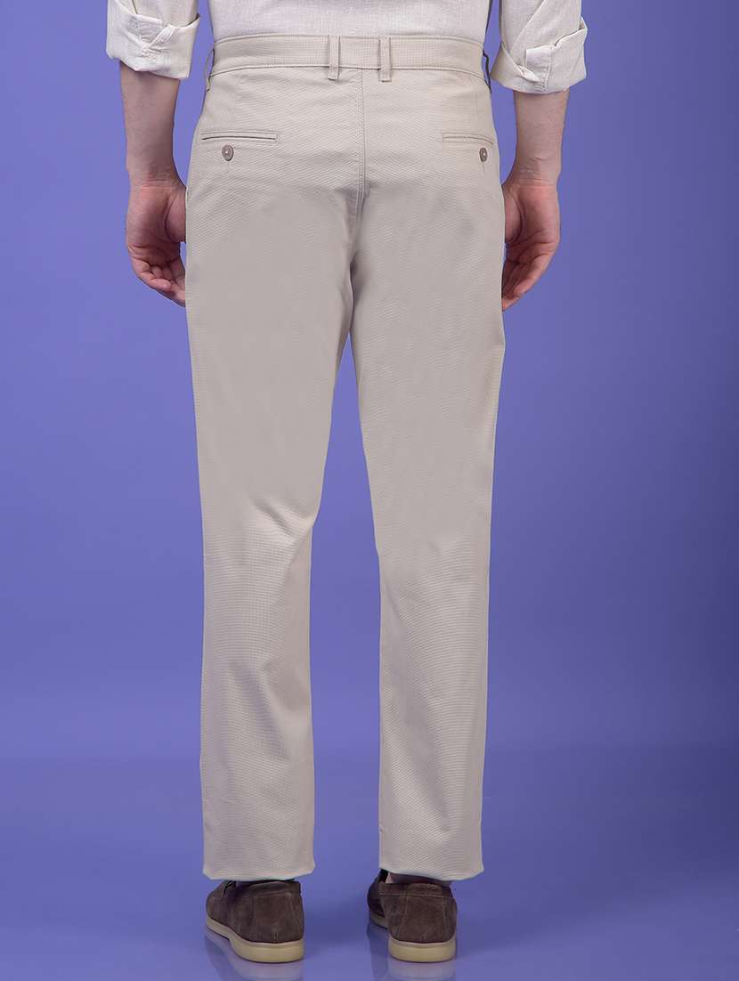 men solid mid rise straight fit chinos - 21985057 - Standard Image - 3