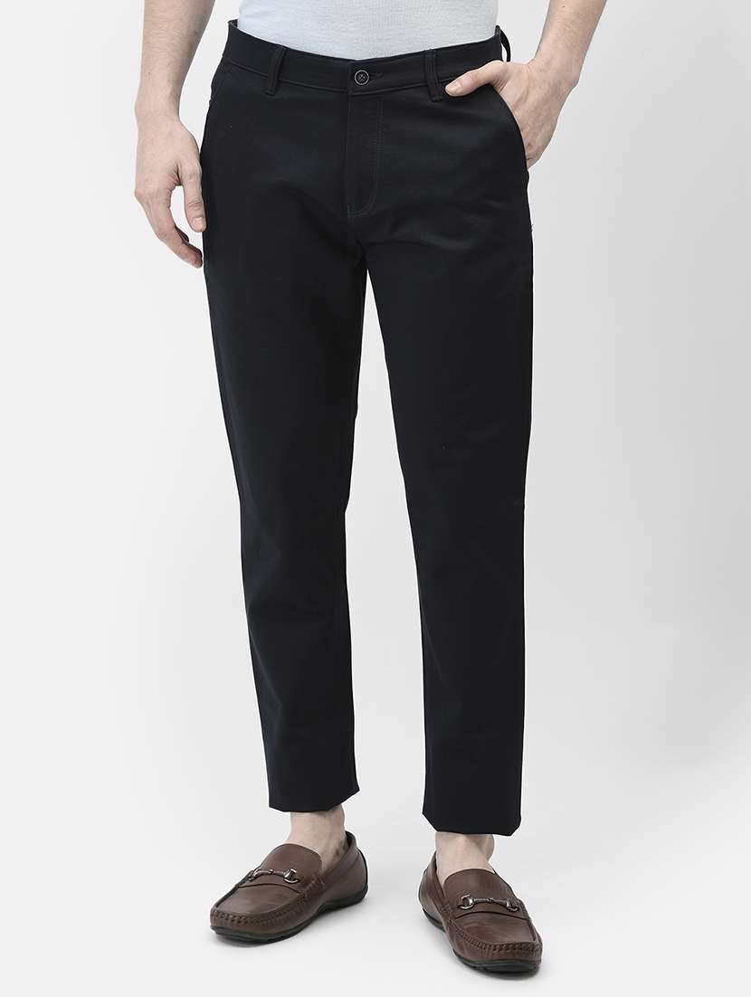 men solid mid rise slim fit chinos 