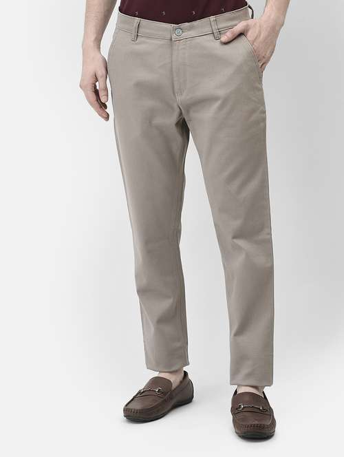 men solid mid rise straight fit chinos - 21985074 - Standard Image - 0