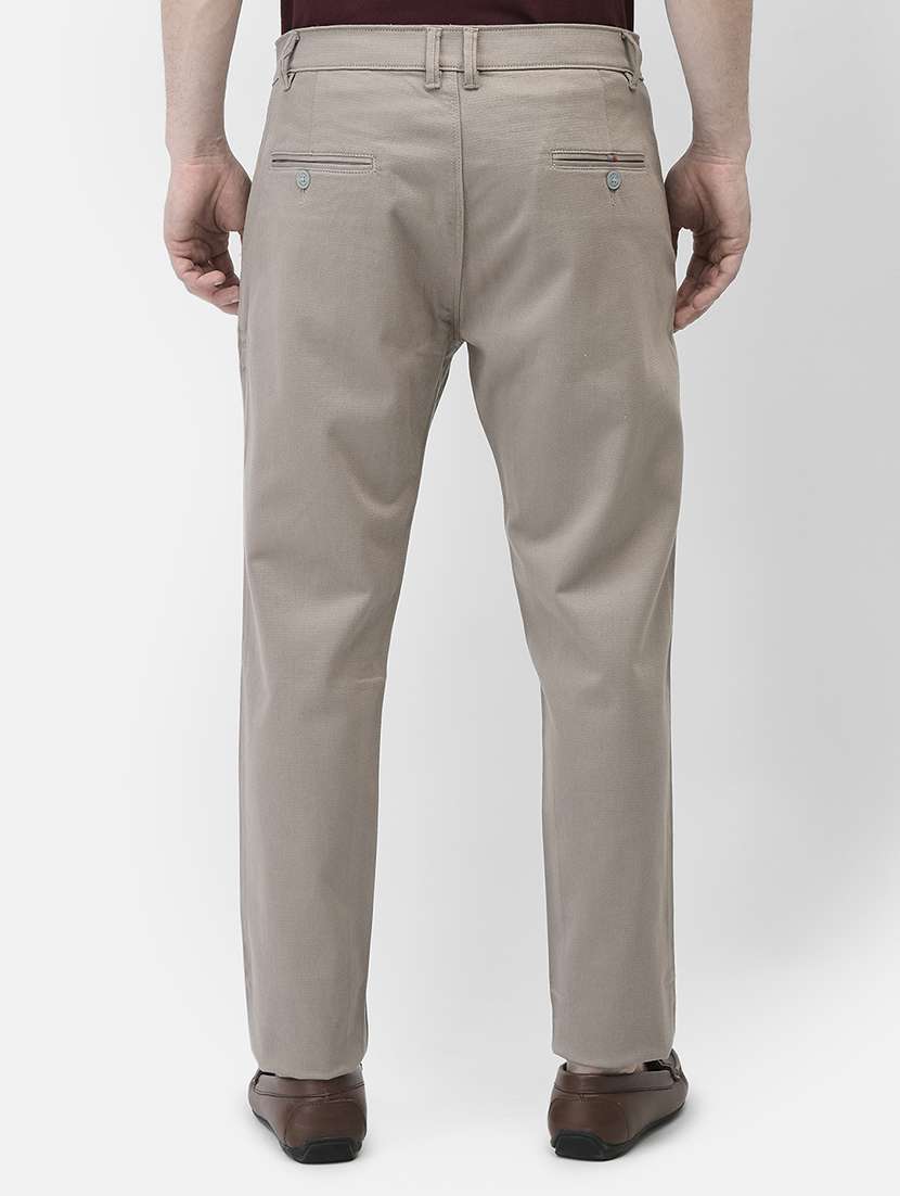 men solid mid rise straight fit chinos - 21985074 - Standard Image - 3