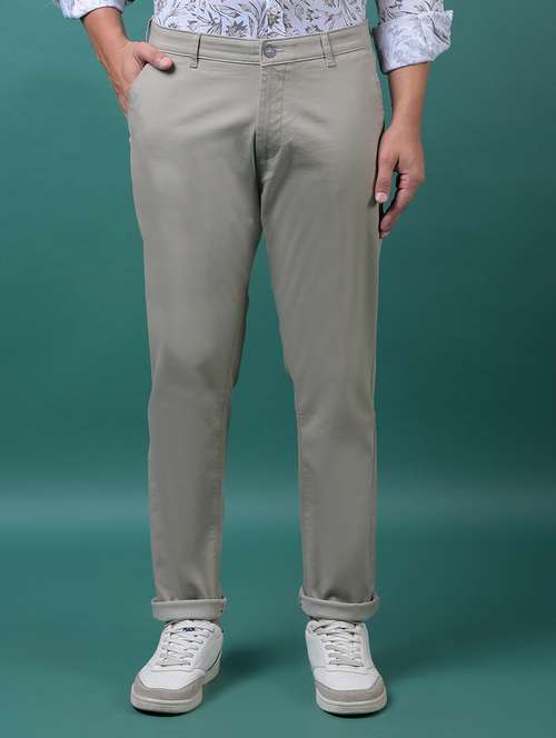 men solid mid rise slim fit chinos  - 21985080 -  Standard Image - 0