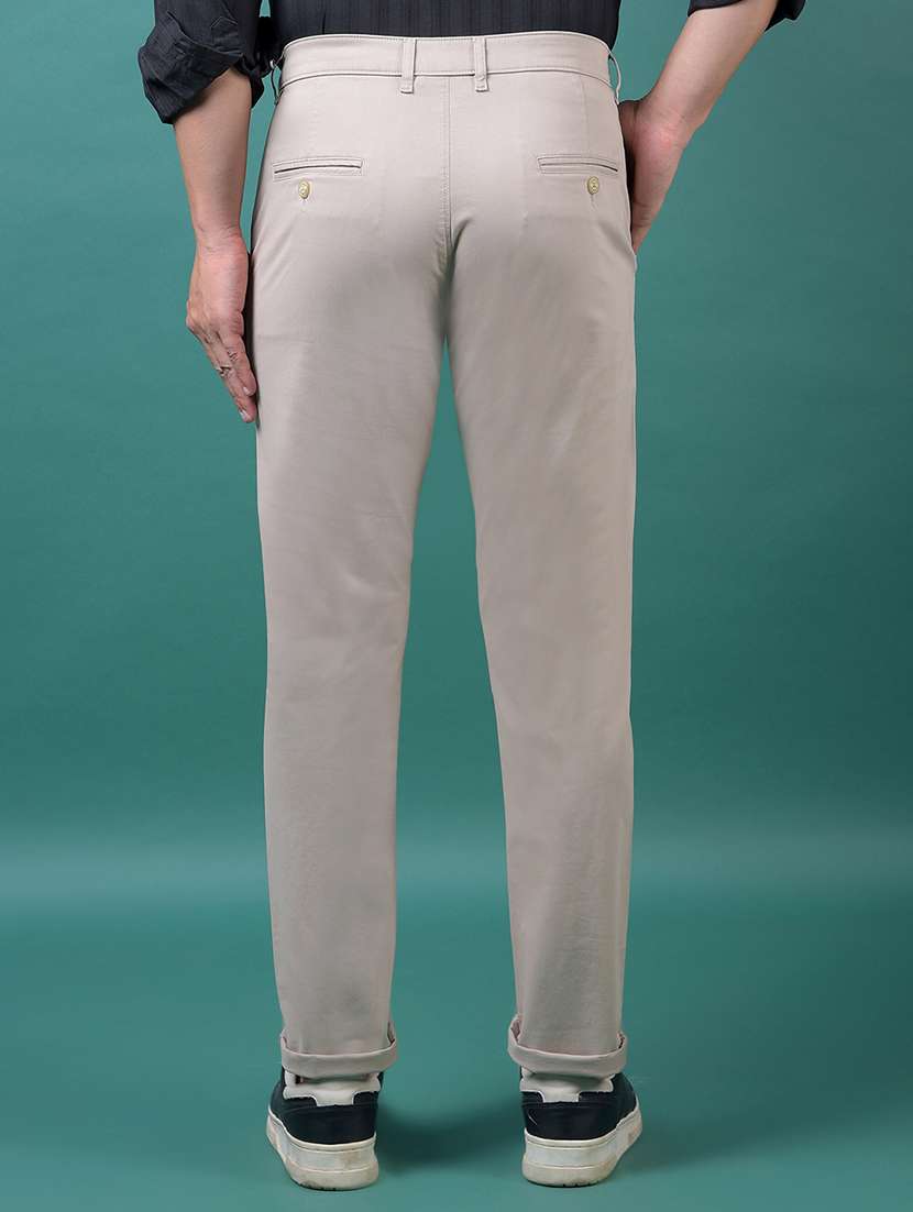 men solid mid rise slim fit chinos  - 21985084 -  Standard Image - 3