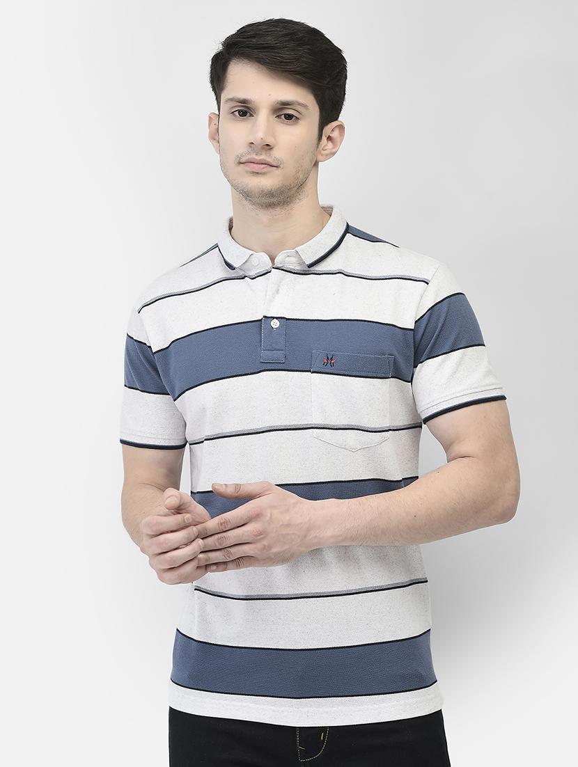 men striped short sleeve regular fit polo t-shirt