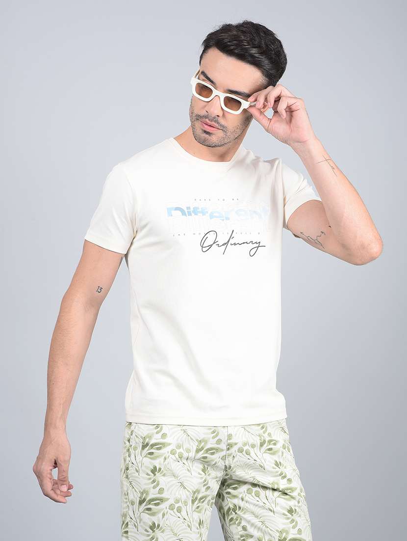 men printed short sleeve regular fit t-shirt
