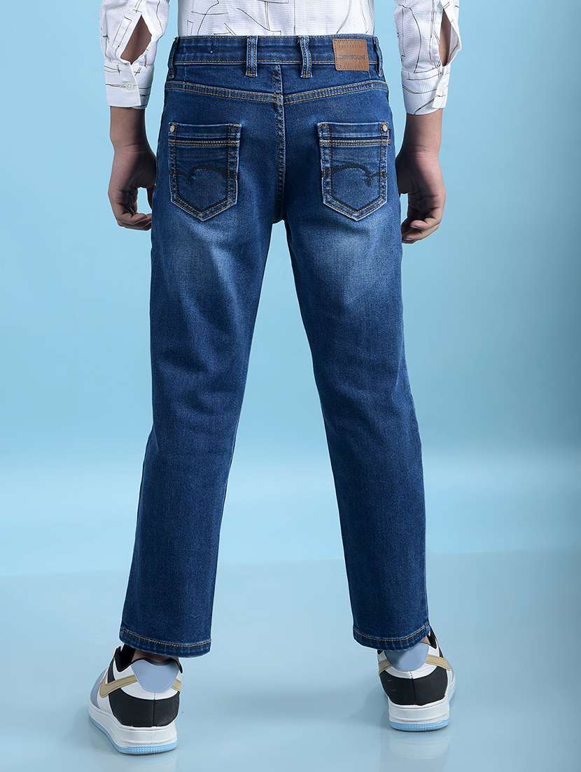 boys solid mid rise straight fit jeans - 21985136 -  Standard Image - 3