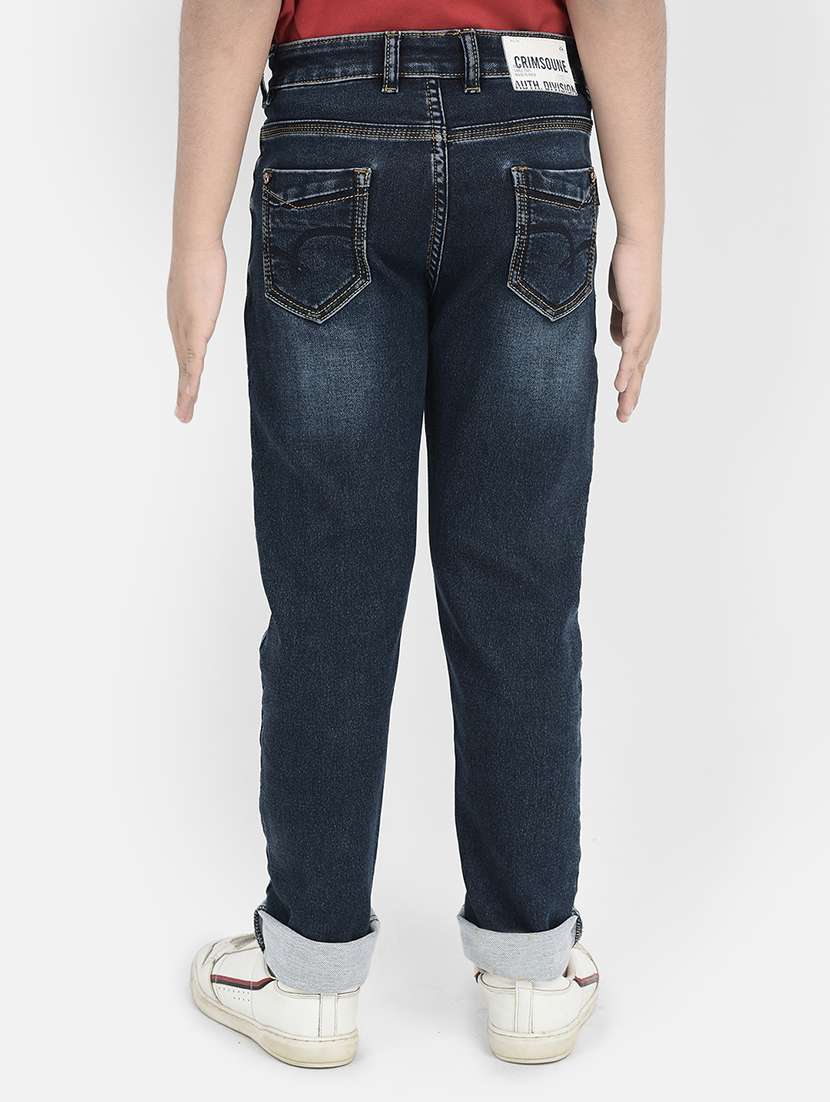 boys solid mid rise slim fit jeans - 21985141 -  Standard Image - 3