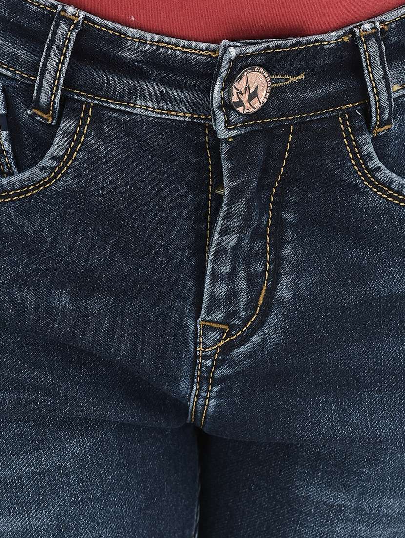 boys solid mid rise slim fit jeans - 21985141 -  Standard Image - 5