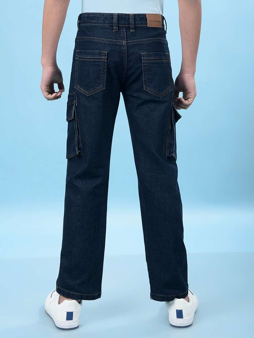 boys solid mid rise straight fit jeans - 21985145 -  Standard Image - 3